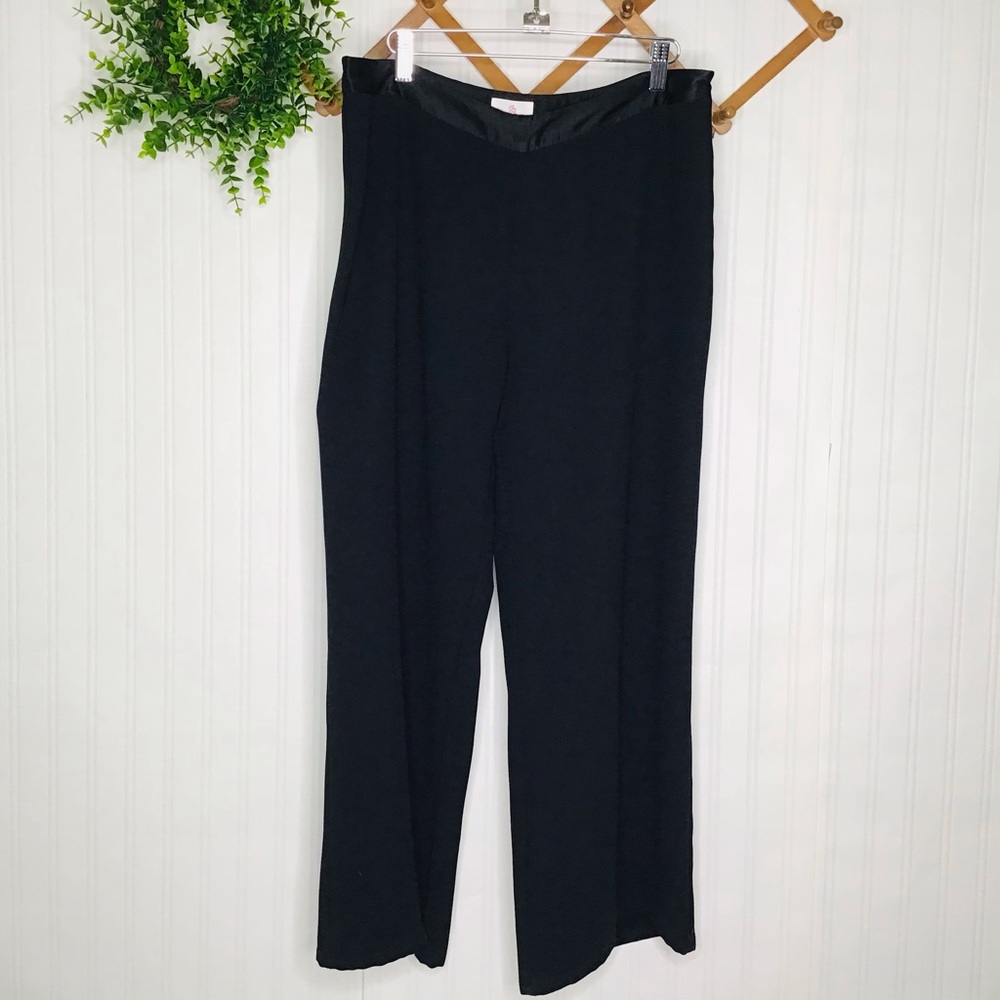 JB by Julie Brown Silk Ahoy black tuxedo satin waist cropped pants size 10 NWT - Picture 2 of 14